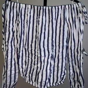 Aeropostale Off-the-Shoulder Striped Blouse